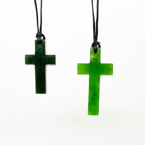 NZ Greenstone Pounamu Cross Necklace - ShopNZ