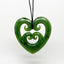 Medium Genuine NZ Greenstone Heart Necklace with 4 Koru