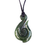 Genuine NZ Greenstone Hook with Koru Necklace - ShopNZ