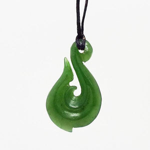 Genuine NZ Greenstone Hook with Koru Necklace - ShopNZ