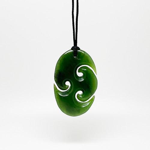 Genuine NZ Greenstone Triple Koru Necklace - ShopNZ