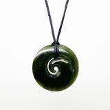 Beautiful 40mm NZ Greenstone Maori Koru Necklace - ShopNZ