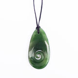 Genuine NZ Greenstone Drop Necklace with Koru - ShopNZ