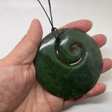 Whopper 8cm Genuine NZ Greenstone Koru Necklace - ShopNZ
