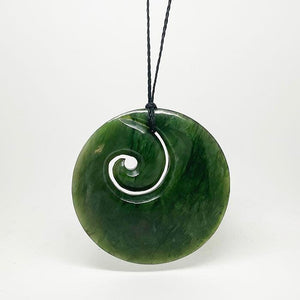 Whopper 8cm Genuine NZ Greenstone Koru Necklace - ShopNZ