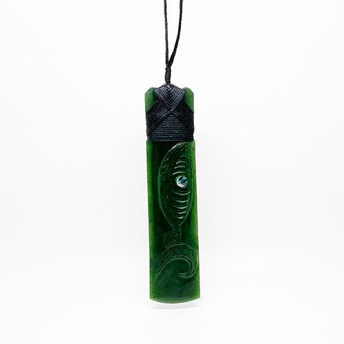 12cm Pounamu Greenstone Toki Manaia Necklace - ShopNZ