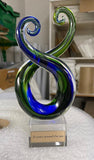 Maori Glass Twist Koru Trophy or Ornament