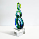 Maori Glass Double Twist Pikorua Trophy Ornament - ShopNZ