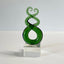 15cm Glass Maori Twist and Koru Ornament or Trophy