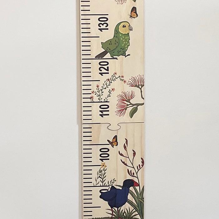 Gorgeous NZ Birds and Flowers Height Chart
