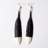 Bone Huia Feather Earrings - ShopNZ