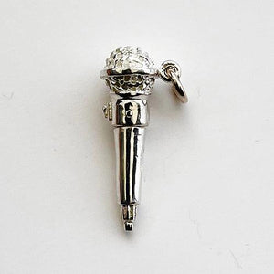 Sterling Silver Microphone Charm - ShopNZ