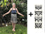 Blue Maori Girls Costume Set with Poi and Tattoo