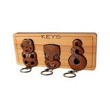 Rimu Kauri and Paua Magnetic Key Rack and Keychains - ShopNZ