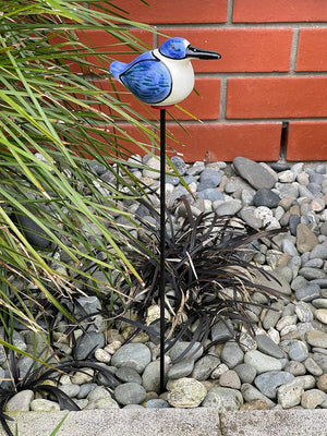 Ceramic NZ Kingfisher Bird Garden Wand - ShopNZ