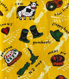 Bright Yellow Kiwiana Icons Tea Towel - ShopNZ