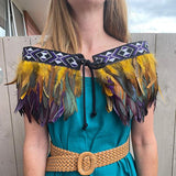 Gold and Purple Short Ceremonial Korowai - ShopNZ