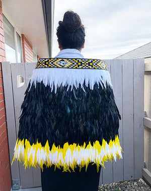 Maori Taranaki Gold and Black Korowai Cape - ShopNZ