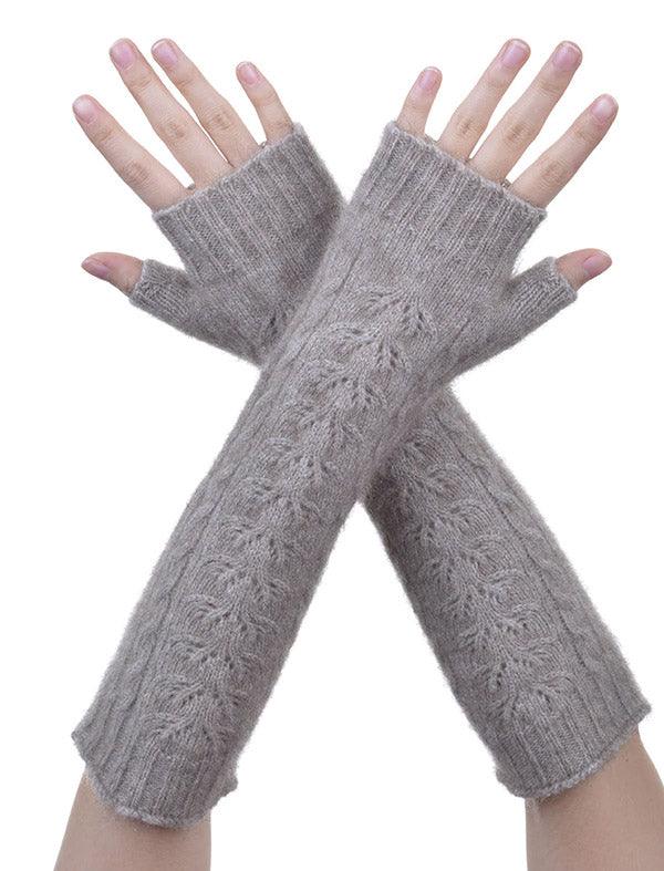 Merino Possumsilk Cable Long Gloves - ShopNZ