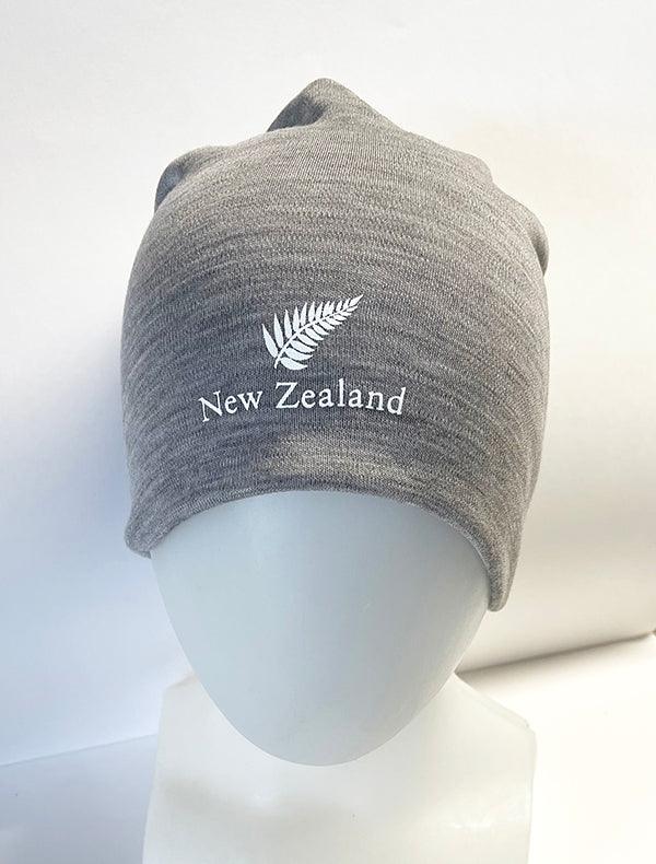 Super Fine Merino Beanie with Silver Fern NZ Print - ShopNZ
