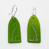 Stone Arrow Recycled Glass Fern Earrings - ShopNZ