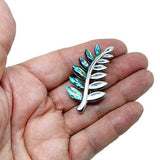 Pretty Paua Shell and Silver Fern Brooch - ShopNZ