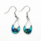 Pretty Offset Teardrop Paua Earrings - ShopNZ