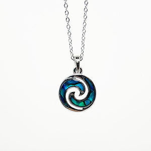Pretty Paua Shell Double Koru Necklace - ShopNZ