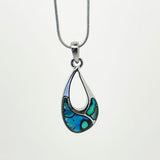 Pretty Offset Teardrop Paua Necklace - ShopNZ