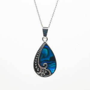 Pretty Paua Shell Teardrop Necklace - ShopNZ