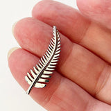 Silver Fern Pinback Badge or Brooch