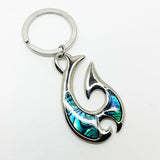 Paua Shell Maori Fish Hook Keyring - ShopNZ