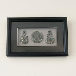 Framed Paua Shell Maori Carvings Wall Art - ShopNZ