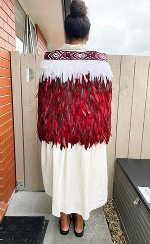 Red and Black Maori Korowai Cape - ShopNZ