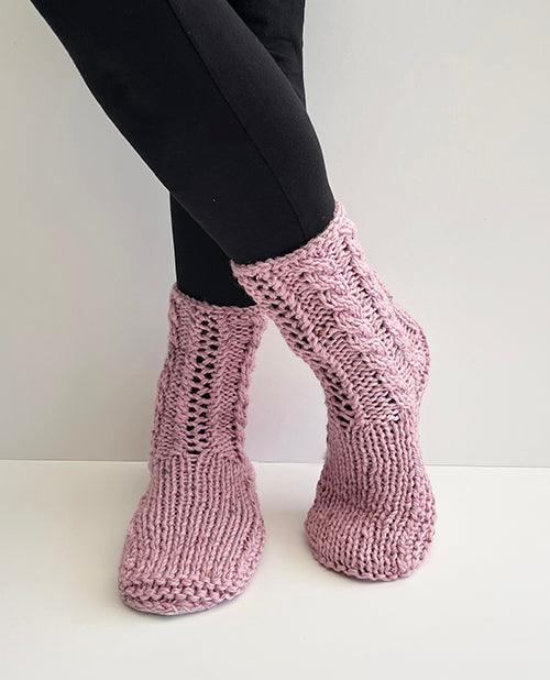 Rose Pink NZ Sheepskin and Wool Slipper Socks - ShopNZ