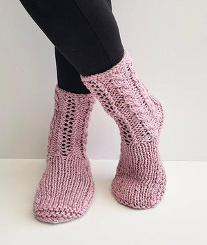 Rose Pink NZ Sheepskin and Wool Slipper Socks - ShopNZ