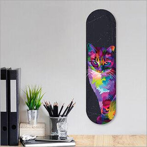Bright Printed Cat Skateboard Wall Art - ShopNZ