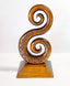 Large NZ Maori Carved Wooden Double Koru Trophy
