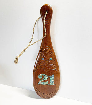 Maori 21st Birthday Patu Club Inlaid With Paua Shell - ShopNZ