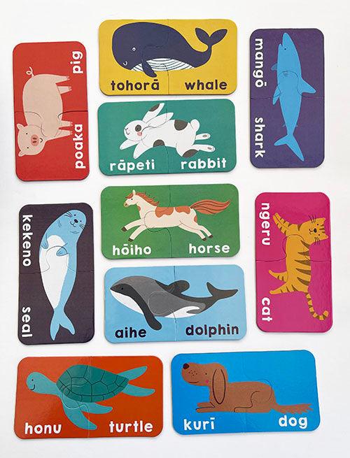 Bilingual Maori English Animal Matching Puzzle - ShopNZ
