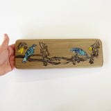 Recycled Wood and Paua Tui Birds on Kowhai Tree Wall Art - ShopNZ