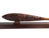 Mahogany Maori Waka Hoe Paddle with Optional Stand - ShopNZ