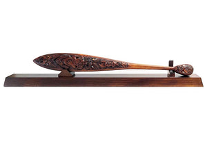 Mahogany Maori Waka Hoe Paddle with Optional Stand - ShopNZ