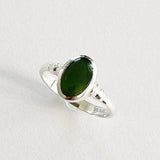 Womens Oval Sterling Silver and Greenstone Ring - ShopNZ