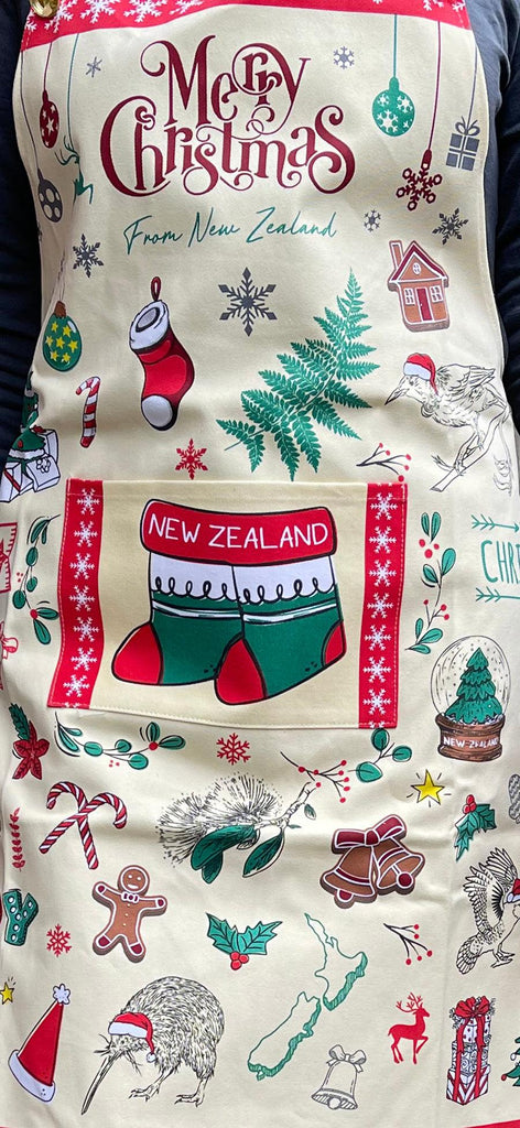 Kiwiana New Zealand Christmas Apron - ShopNZ