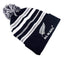 All Blacks Rugby Striped Beanie with Pompom