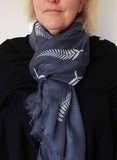 Gunmetal Grey Silver Fern Scarf - ShopNZ