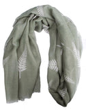 Soft Sage Green NZ Fern Scarf - ShopNZ