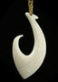 Maori Bone Hook Necklace with Koru Carving