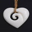 Maori Bone Koru Heart Necklace